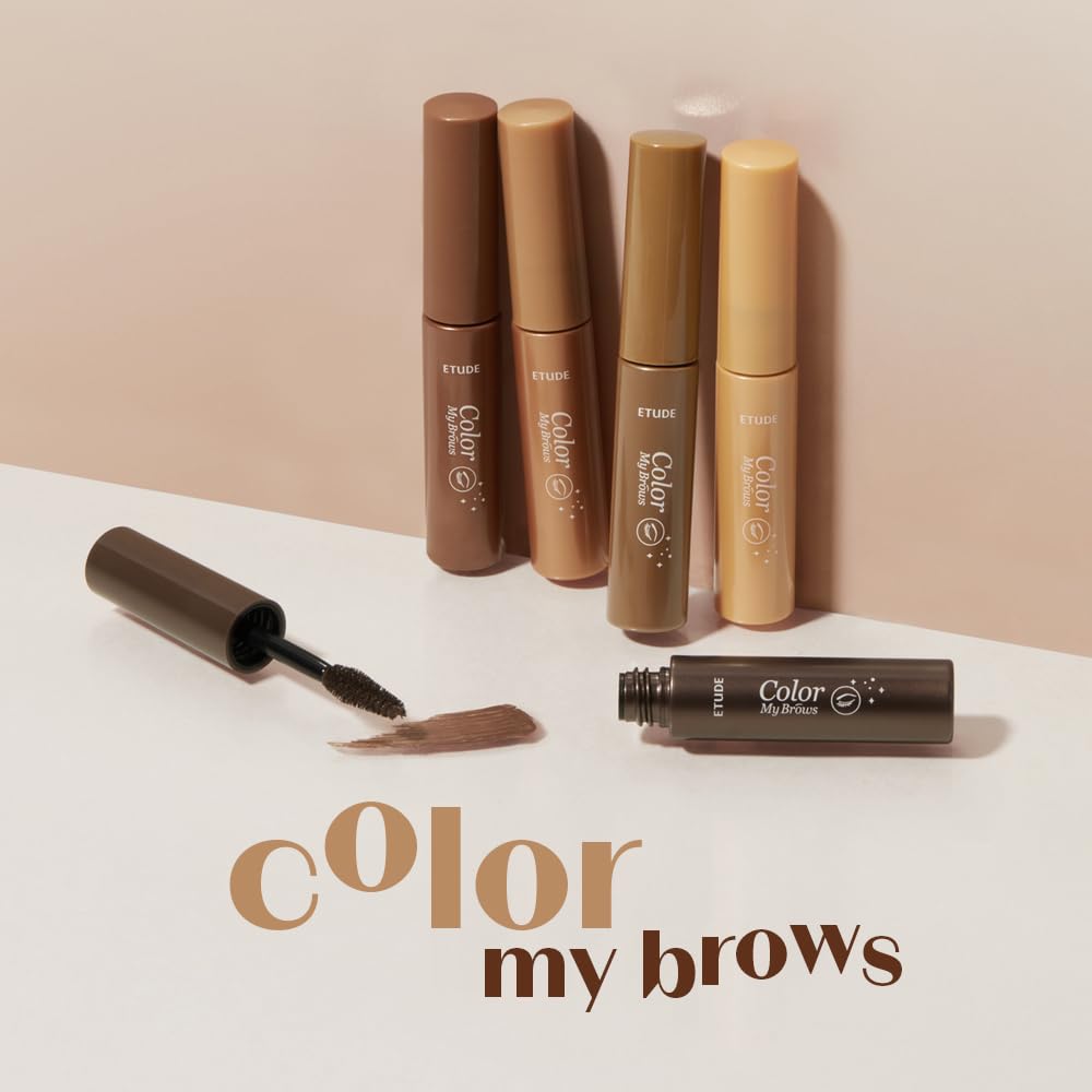 ETUDE Color My Brows, Brow Mascara, 3D Natural Coloring, Beeswax & Carnauba Wax, Moisturizing Brow Care, Eyebrow tint, Soft Gel Texture, Korean Makeup, Beauty, Blondie Brown (0.152 Fl Oz)