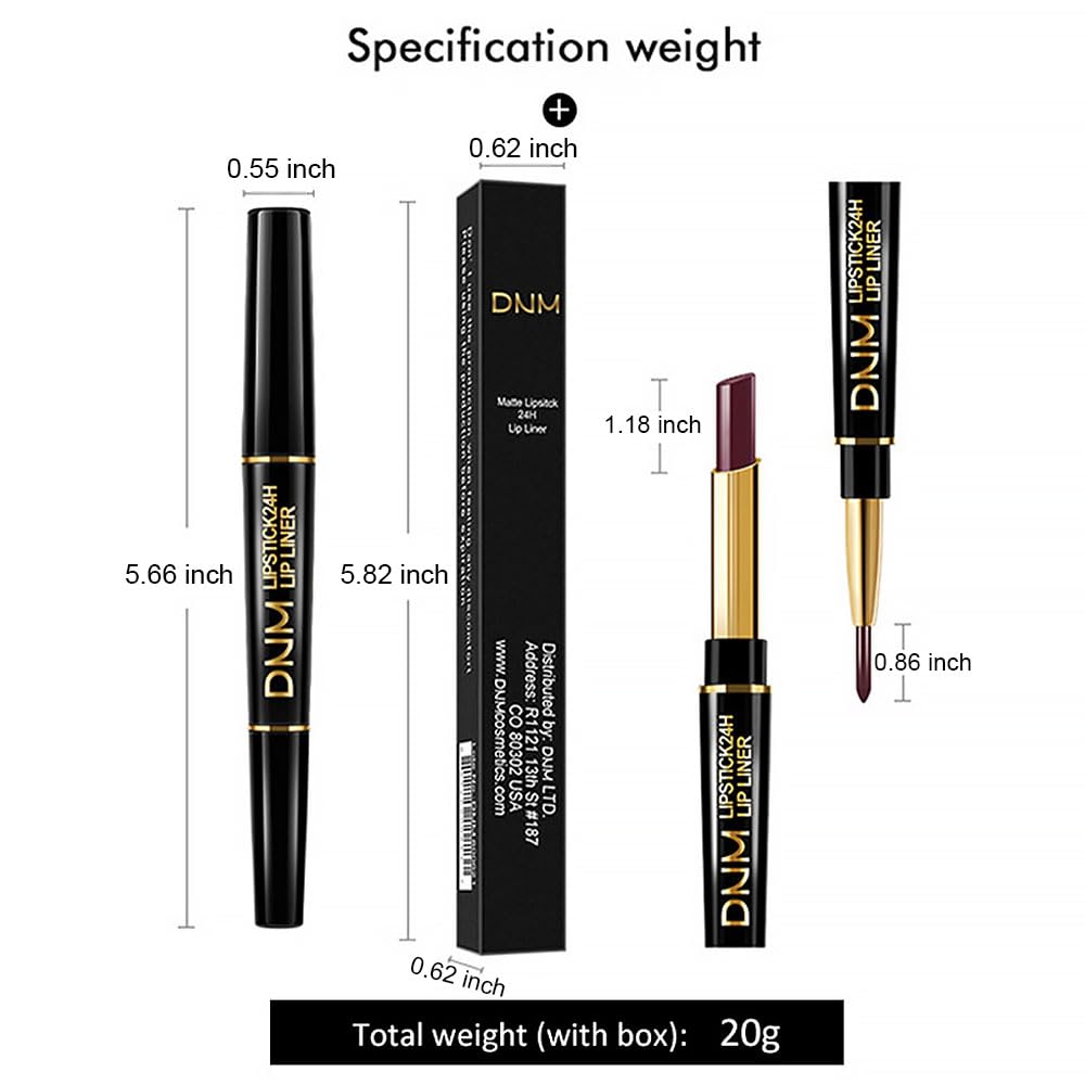 Kaely 2-in-1 Chestnut Antique Rose Lip Liner & Lipstick Set Kit for Women, Matte Lips Kit with Lip Liner Lip Stains Long Lasting Waterproof 24 Hour Lipstick and Lip Liners Combo Lipliners Pencil 04