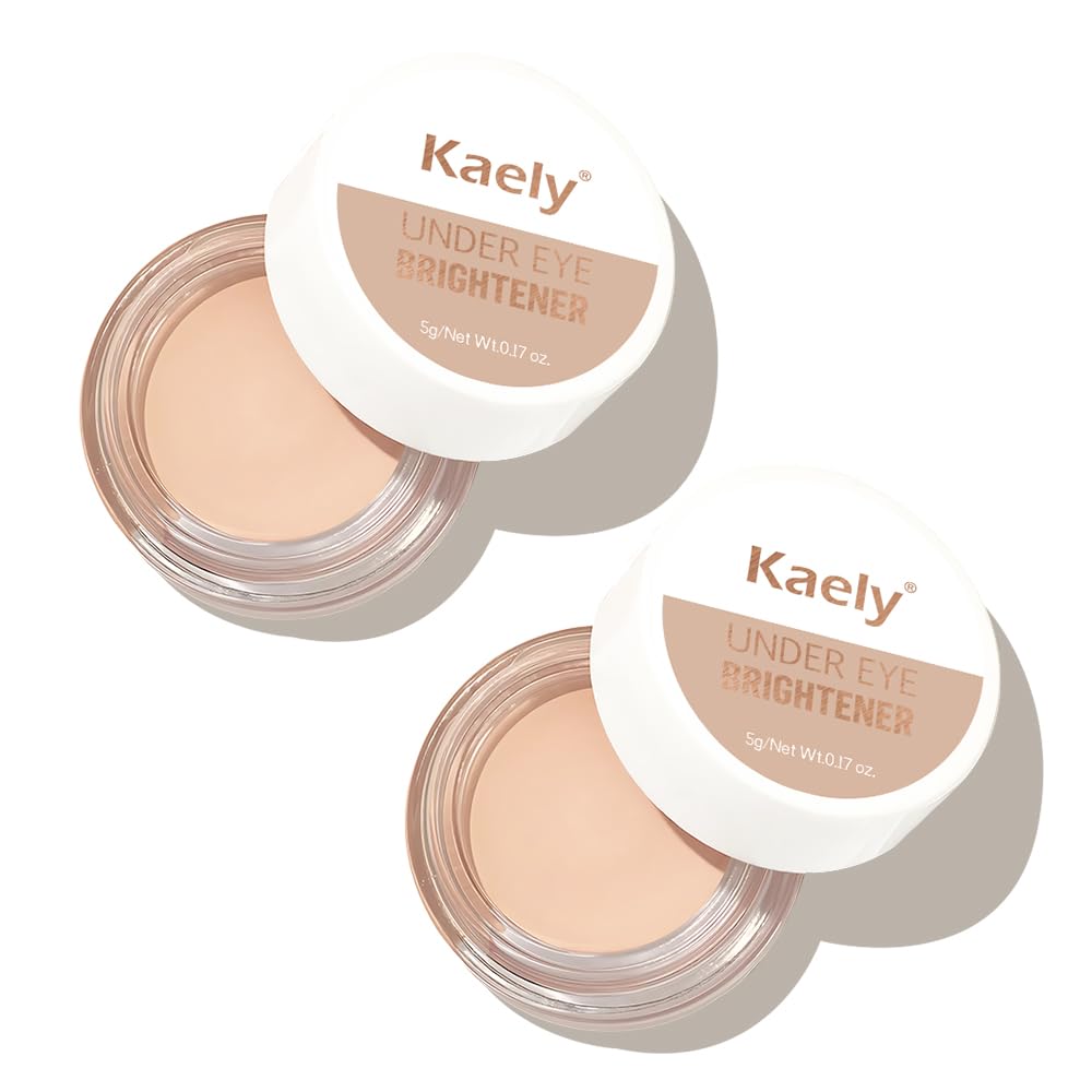 evpct 2Pcs under Eye Brightener, Nourishing Luminous under Eye Concealer Color Corrector for Dark Circles, Waterproof Naturactor Concealer Pot make up for face Eye Ring corrector de ojeras, 04# Light