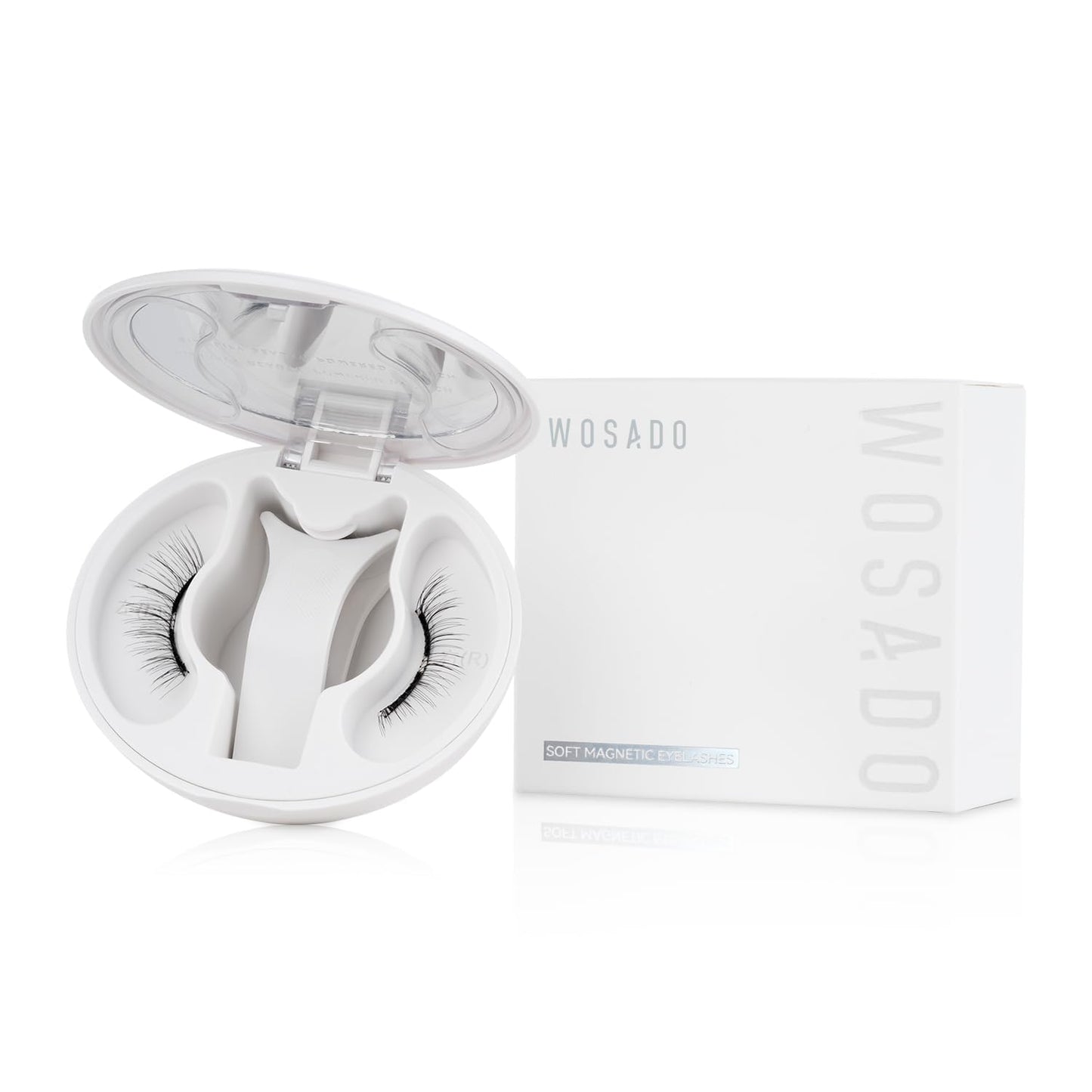 Soft Magnetic Eyelashes Kit with Applicator, [Silky Black II] 21.5mm Reusable Glue-free Wispy Magnetic Lashes, Cruelty-free False Lashes, Waterproof, Lightweight, Suit for Heavy Makeup