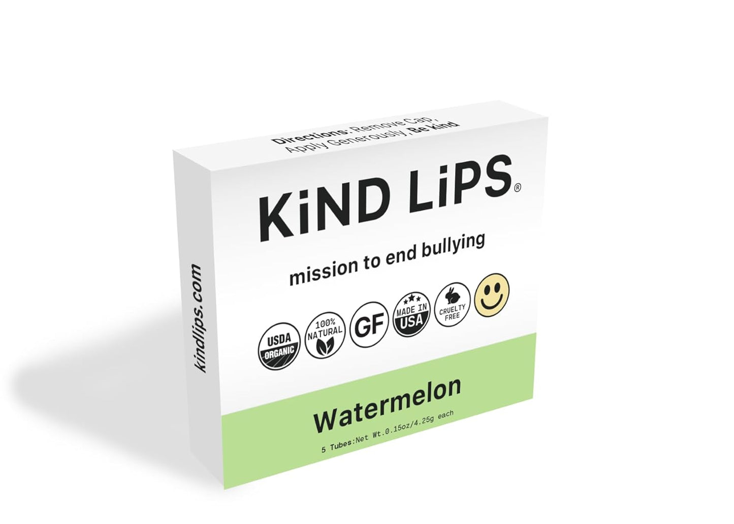Kind Lips Watermelon Lip Balm 3-Pack - USDA Organic, Natural Chapstick Alternative for Dry Lips | Gluten-Free, Cruelty-Free