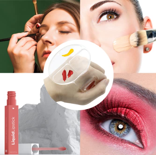 HLLMX 2 PCS Handheld Makeup Mixing Tray Hand Makeup Mixing Palette Acrylic Nail Art Manicure Palette Clear Foundation Palette Eyeshadow Makeup Hand Palette for Mixing Foundation