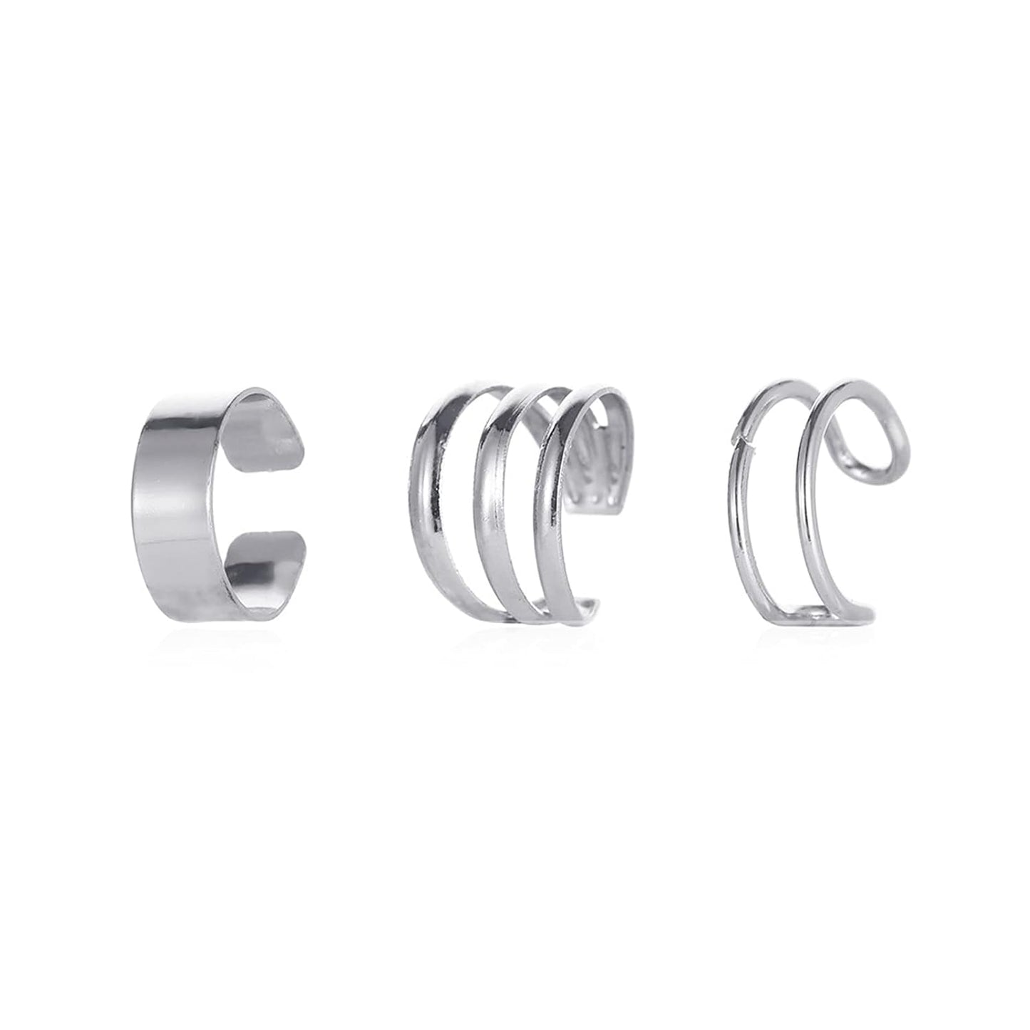 Boho Cartilage Ring Earrings Double Lines Ear Cuffs Set Minimalist Fake Helix Earcuff Earrings Simple No Piercing Earrings Jewelry for Women and Girls