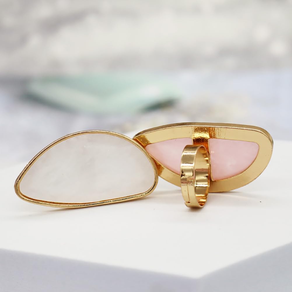 2 Pcs Nail Art Palette Ring Nail Color Mixing Tray Nail Polishing Palette Makeup Foundation Mixing Plate with Finger Ring for Nail Salon Shop Square