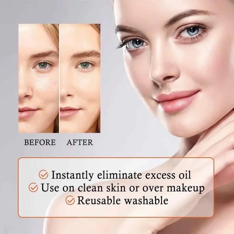 Oil-Absorbing Volcanic Face Roller set with blotting paper and 2PC Replaceable Volcanic Balls,Reusable Portable Oily Skin Control Roller, Instant Results Remove Excess Shine Rolling (White Set)