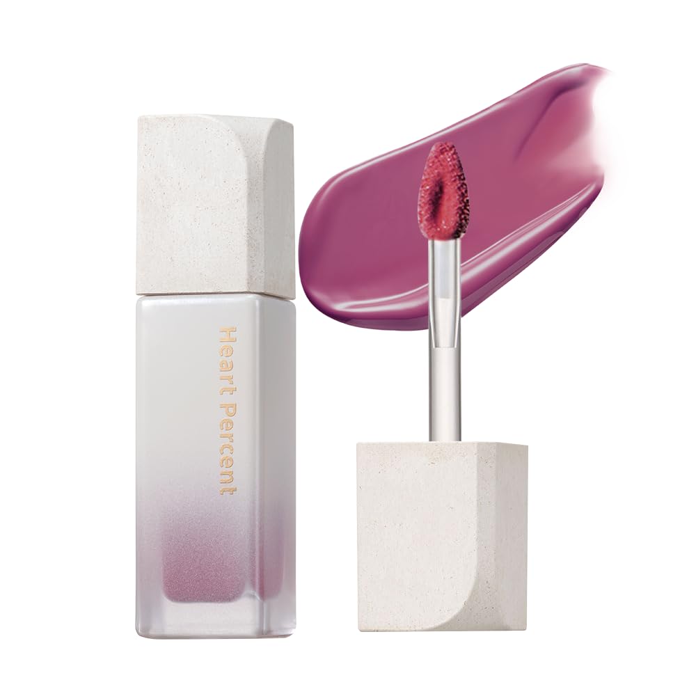 Heart Percent Dote On Mood Pure Glow Tint, Watery & Lightweight Moisturizing Lip Stain Long Lasting Liquid Lipstick 6.8g, 16.Geek & Mauve