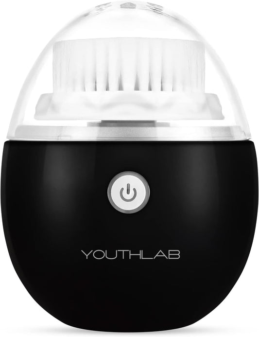 Pure Radiance, Vibrating Facial Cleansing Brush, Electric, 3 Modes, 3 Brush Heads (2 Bristle,1 Silicone), Waterproof, Rechargeable, Smart Timer, Exfoliating, Massage (Black)