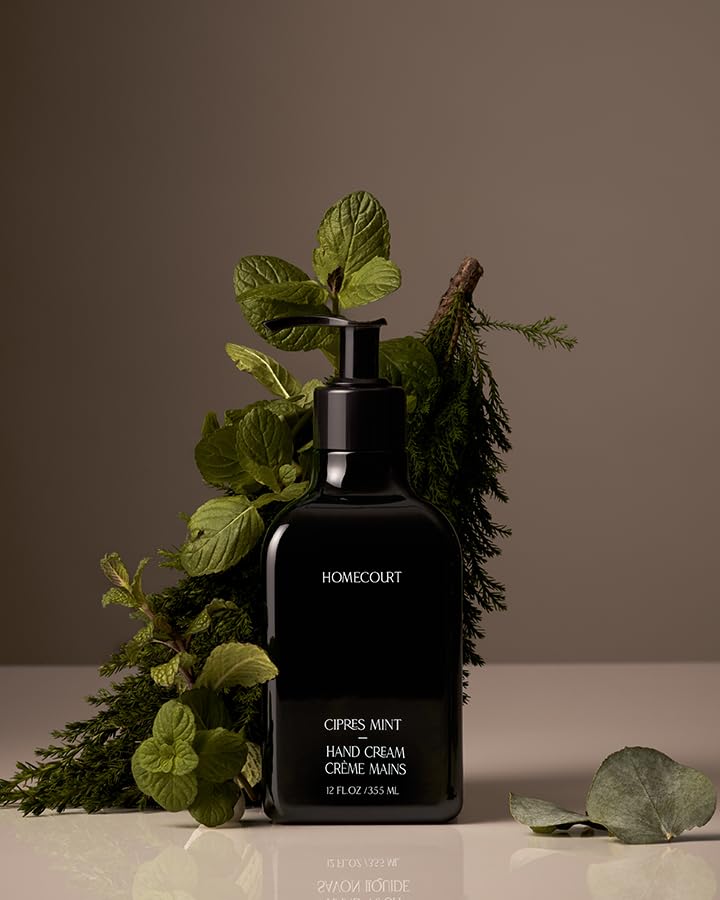 Homecourt Hand Cream, Non-Greasy Moisturizer for Hydrated, Nourished & Soft Hands, Dermatologist Tested, Clean Formula, Cipres Mint, 12 fl oz