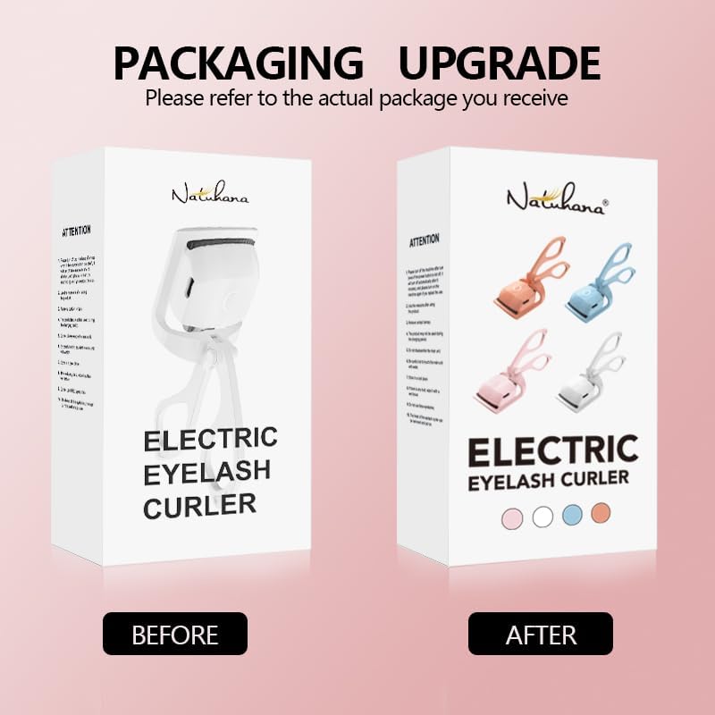 Heated Eyelash Curler with USB,Fast Heat up & 24H Long-Lasting,Rechargeable Electric Lash Curlers,Temperature Control,Safe Anti-Burn Quick Natural Curling Eye Lashes,White