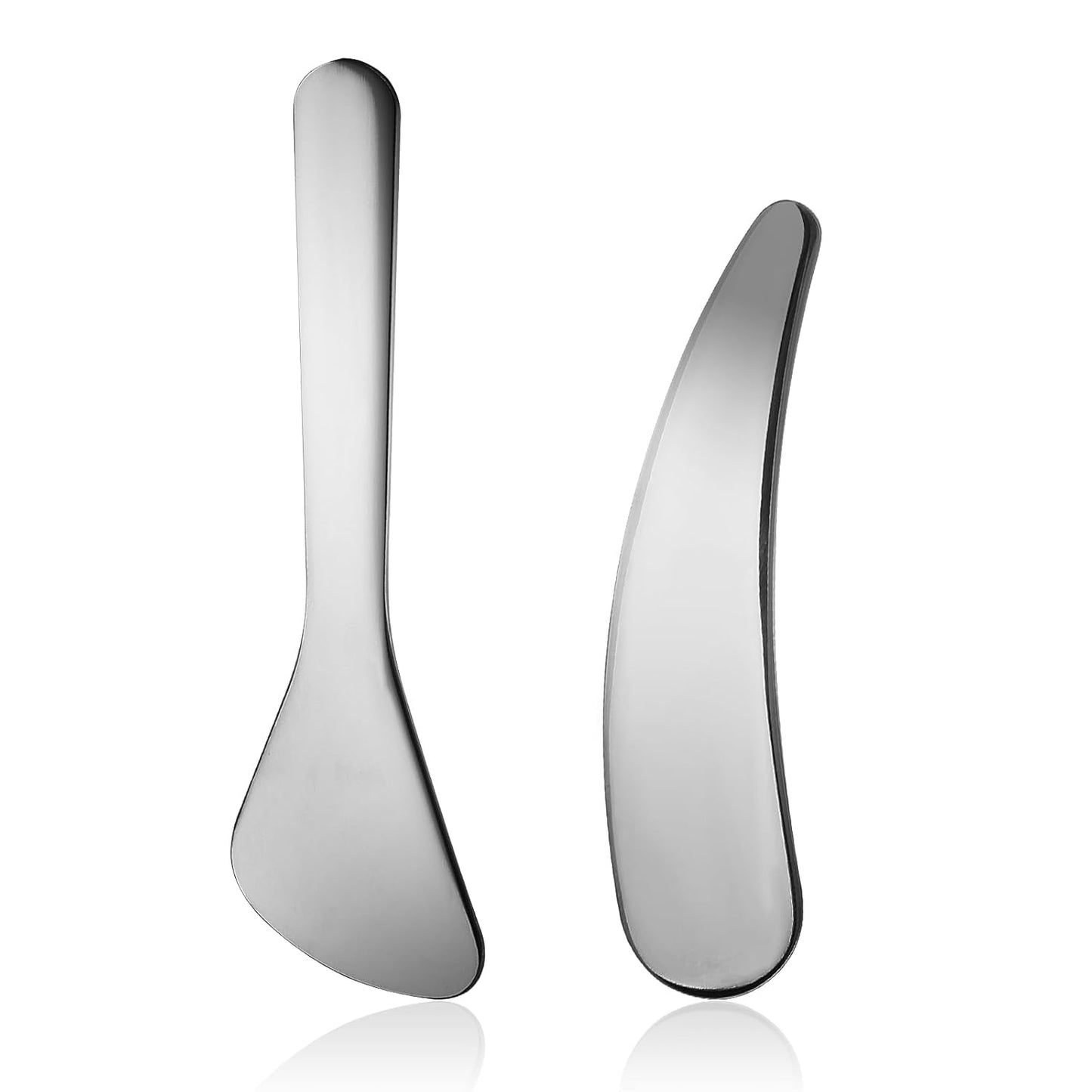 2Pcs Cosmetic Spatula Reusable Facial Massage Spatula Practical Mini Makeup Eye Cream Applicator Multi-functional Beauty Face Skincare Spoon for Mixing Sampling Lotions Moisturizers Accessories