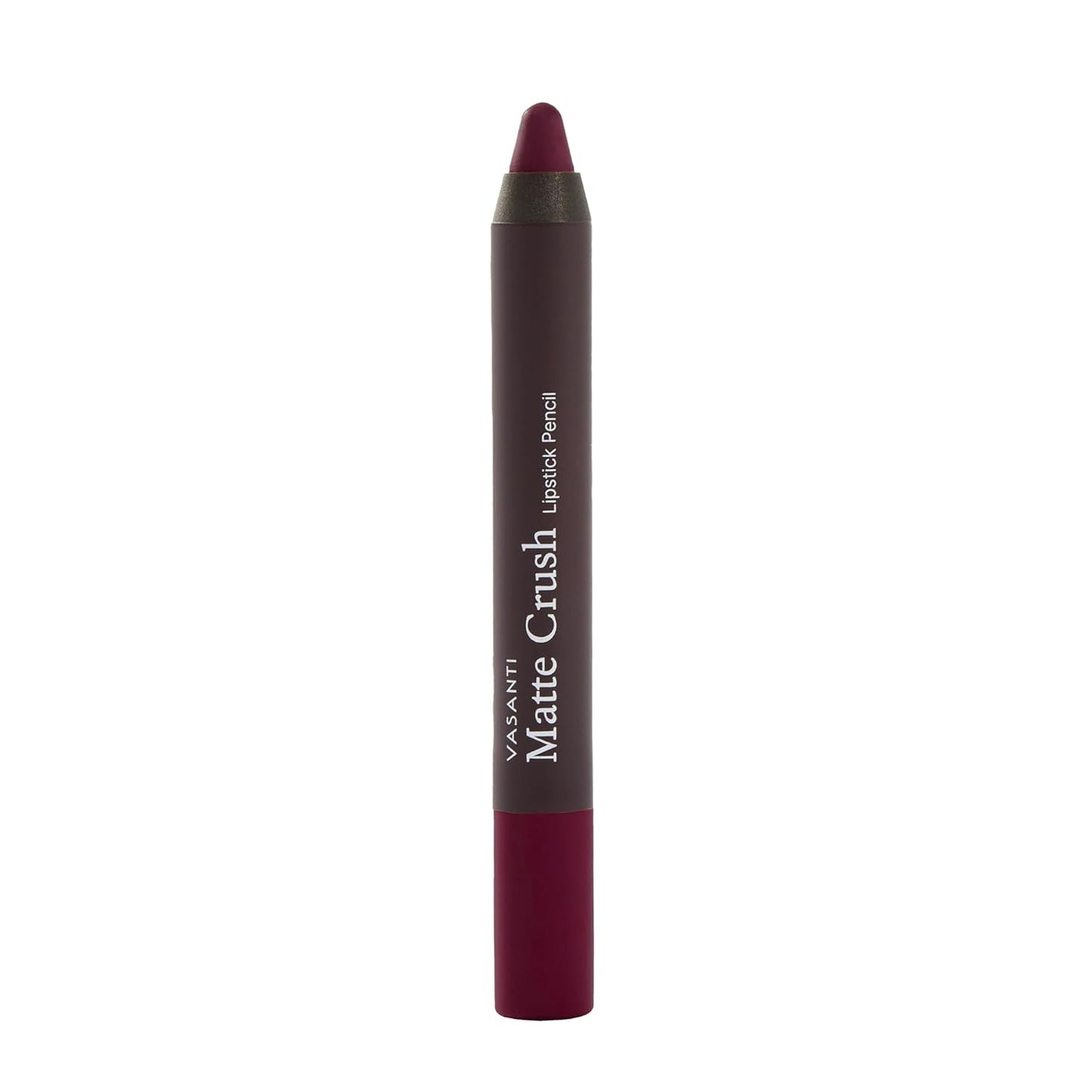 VASANTI Cosmetics Matte Crush Lipstick Pencil (Berry First Kiss - Rich Plum Berry) - Long lasting, Water resisitant & Smudge proof - High Pigmented, Soft Matte Lip Liner Makeup
