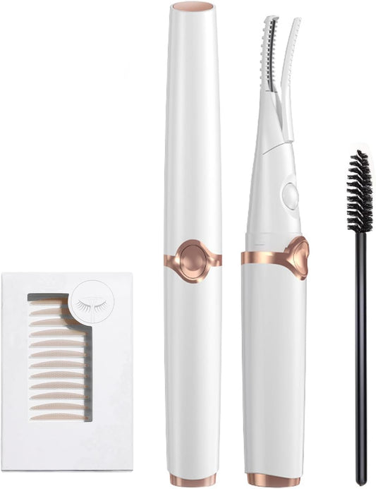 Electric Eyelash Curlers, 2025 New Heated Eyelash Curler, Eyelash Curler for Women, with 8s Fast Heating, 3 Adjustable Temperatures, USB Rechargeable for Long-Lasting Curls (White)