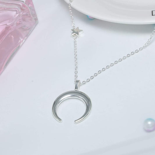 Bohemia Necklace with Pentagram Crescent star Pendant Boho Necklaces Chain Jewelry For Woman and Girls