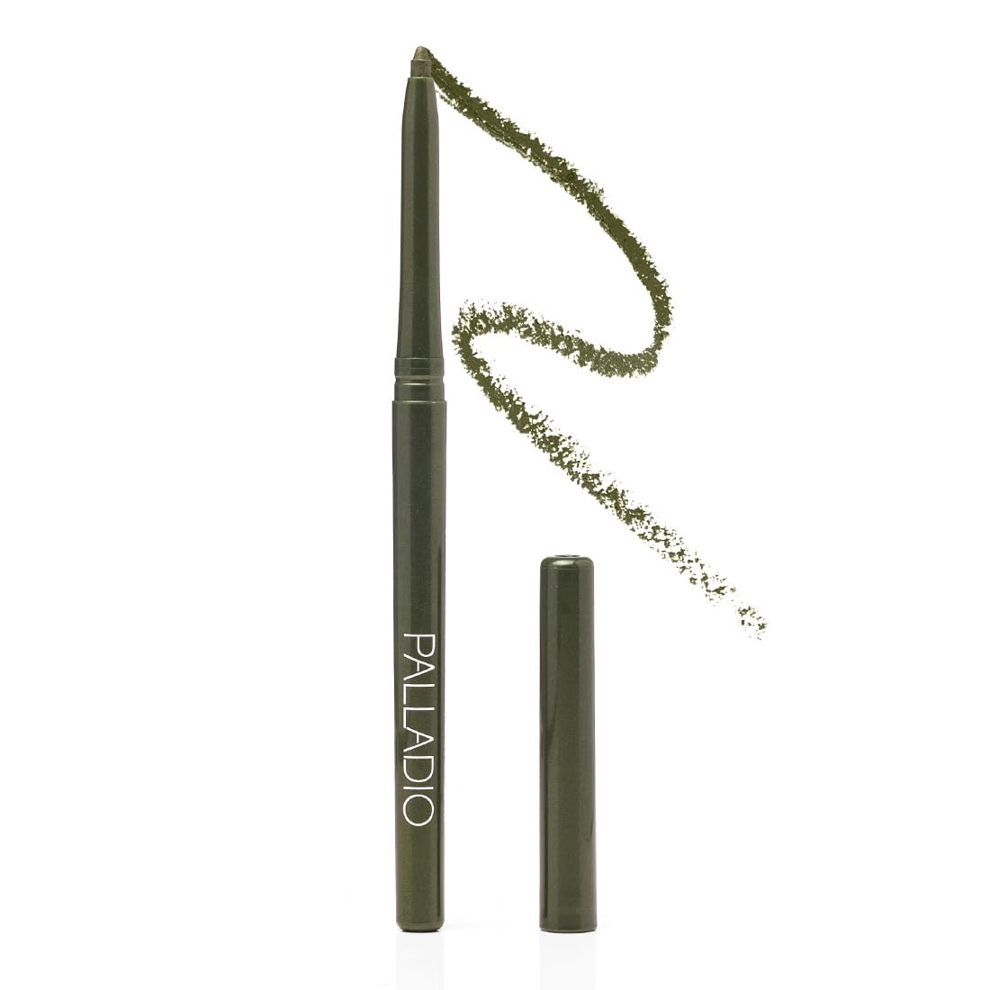 Palladio Retractable Waterproof Eyeliner, Richly Pigmented Color and Creamy, Slip Twist Up Pencil Eye Liner, Smudge Proof Long Lasting Application, All Day Wear, No Sharpener Required, Olive