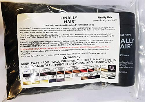 Hair Building Fibers 200 Grams 7 Oz. With Bottle By Finally Hair 50g*4 (Light Brown)