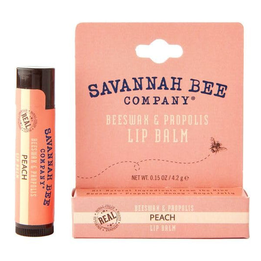 Savannah Bee Lip Balm Hanger 0.15 oz - Invigorating Mint Flavor - Natural Ingredients for Supple, Soft Lips - Convenient Hanger Design (.15 Oz, Peach)