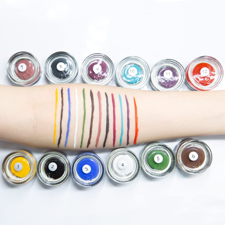 Erinde Purple Gel Eyeliner, Waterproof Cream Eyeliner Gel Pot, High-Intensity Pigments Long Lasting Smudge-Proof Eye Liner Halloween Makeup, Waterline Matte Eye Liner with 2PCS Brushes, 11 Taro Purple