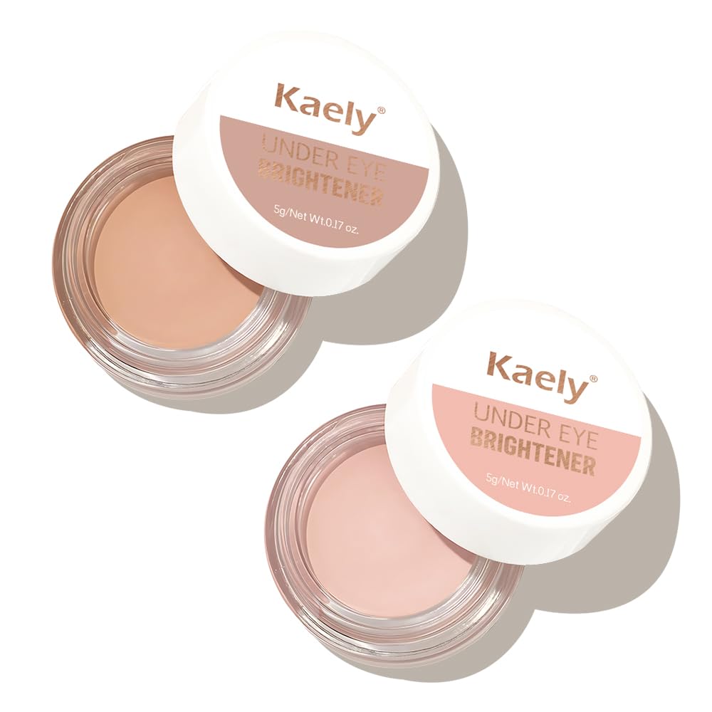 evpct 2Pcs under Eye Brightener, Nourishing Luminous under Eye Concealer Color Corrector for Dark Circles, Waterproof Naturactor Concealer Pot make up for face Eye Ring corrector de ojeras, 05# & 08#