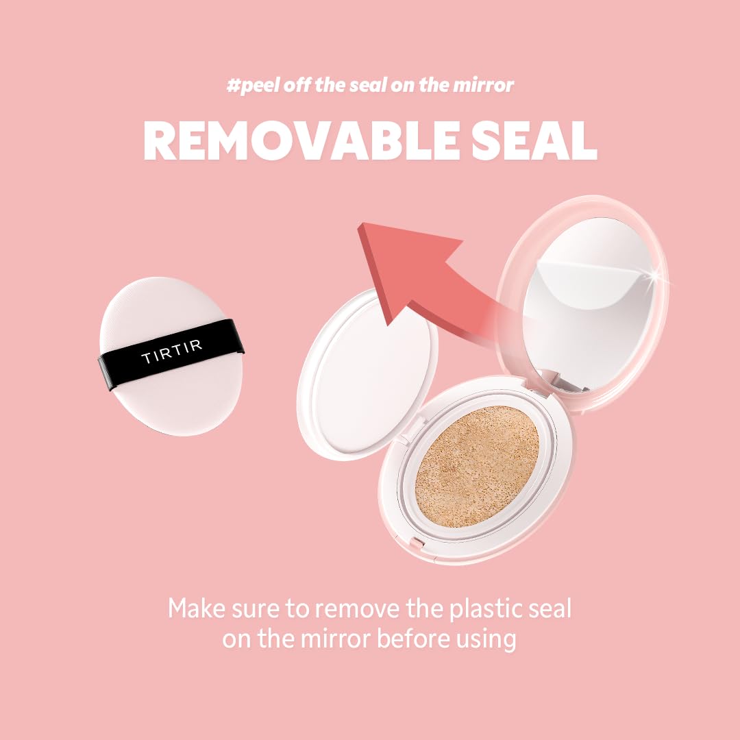 [*Mini Size*] TIRTIR All Cover Pink Cushion | Korean Cushion Foundation, (#13N Fair Ivory, 0.15 Fl Oz)