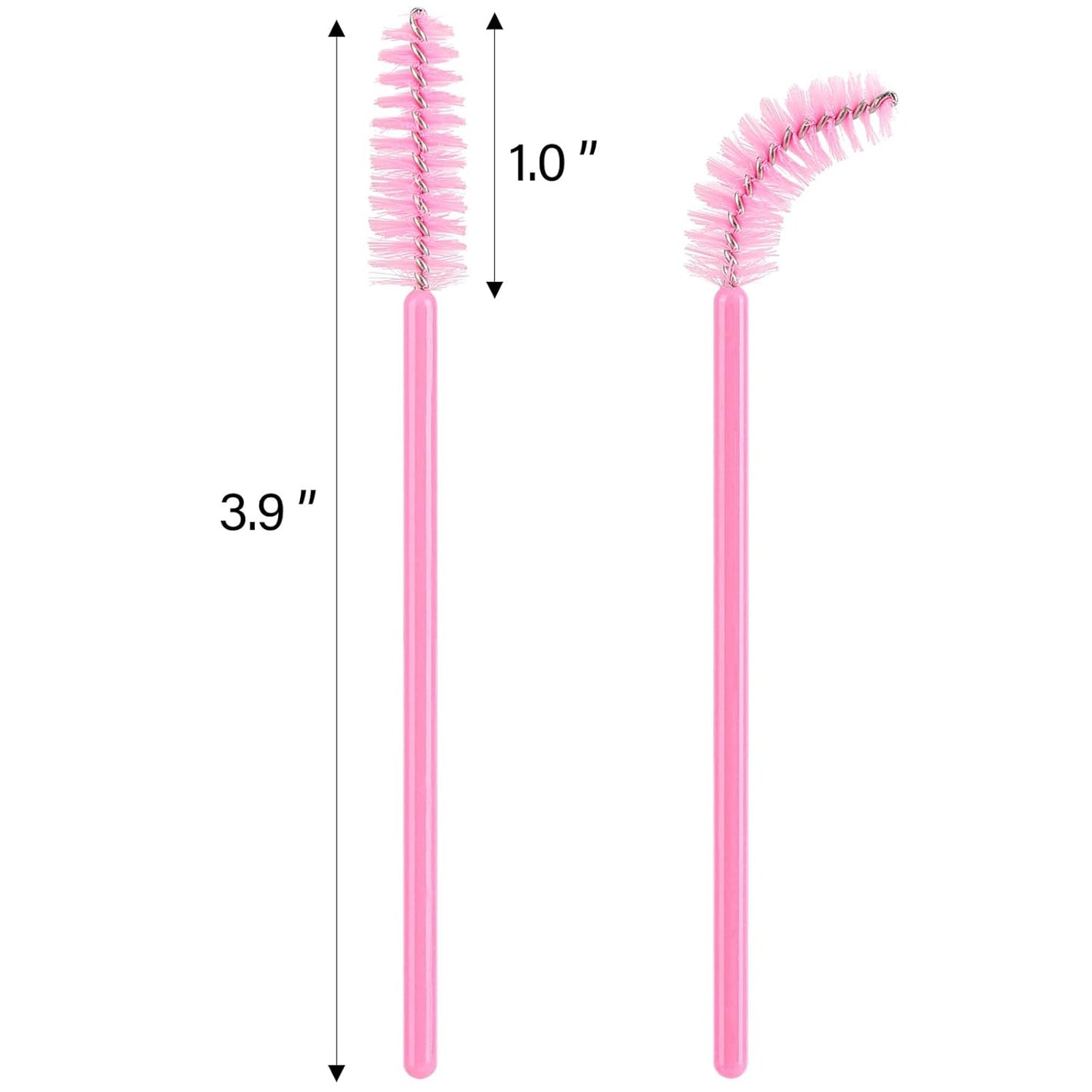 1000 Disposable Mascara Wands Eyelash Brushes Spoolies for Eyebrow Eye Lash Extension Pink