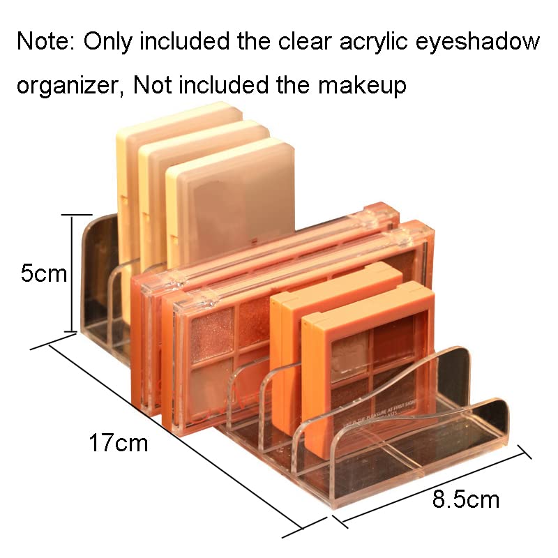 1 Piece 8-Section Acrylic Eyeshadow Organizer Cosmetic Makeup Palette Organizer Divided Makeup Organizer Eyeshadow Contour Blush Holder for Eyeshadow Palettes Blush Face Powder, Clear