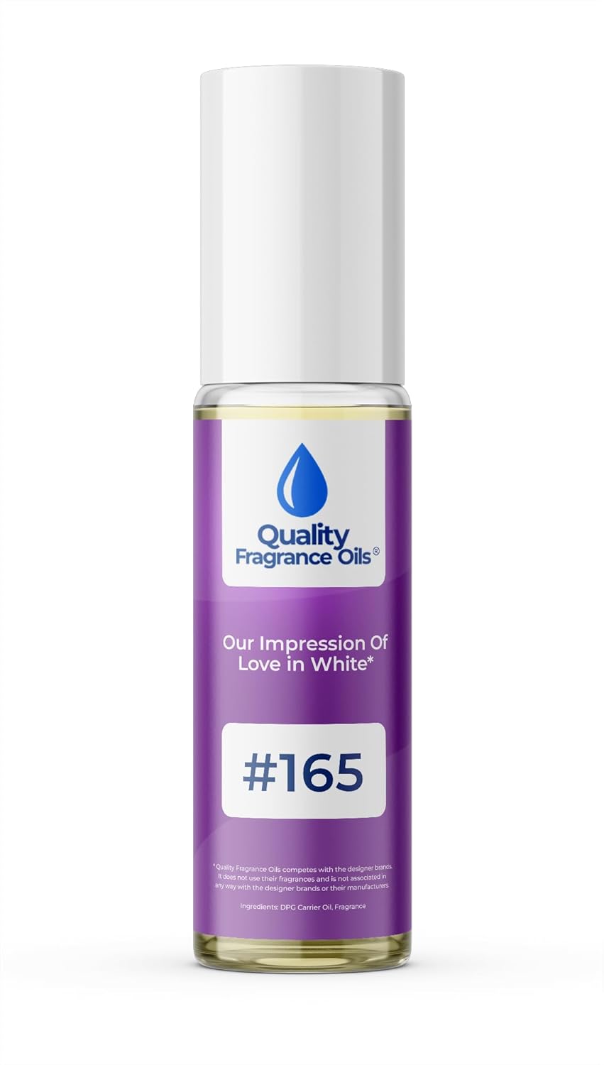 Quality Fragrance Oils' Love in White Impression #165 | Long-Lasting Perfume Oil, Alcohol-Free, Strong Scent, 10ml Roll-On | Affordable Alternative to Designer Fragrances