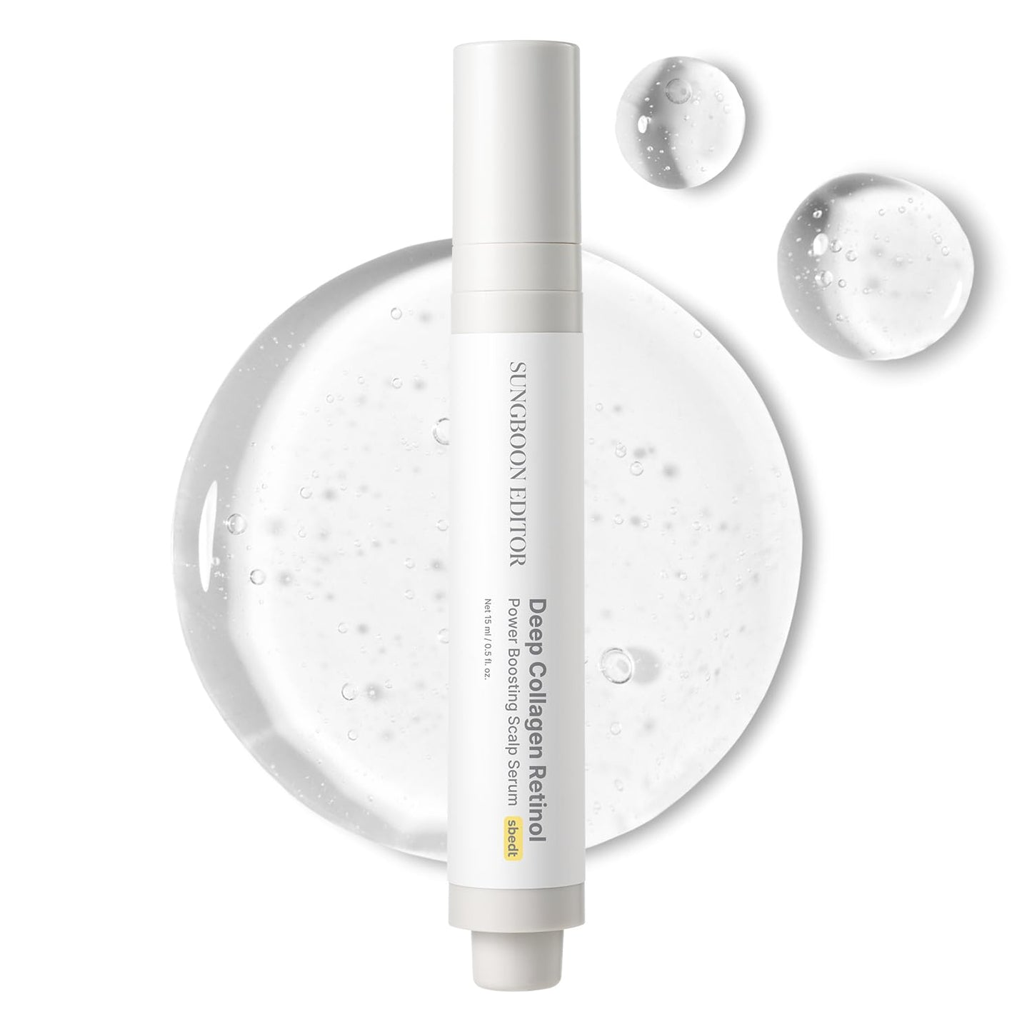 SUNGBOON EDITOR Deep Collagen Retinol Power Boosting Scalp Serum | Roll On Hair Growth, Hair Thickening Serum, Itchy & Dry Scalp Treatment, Caffeine, Biotin, Rosemary – Korean Hair Care, 0.5 fl oz