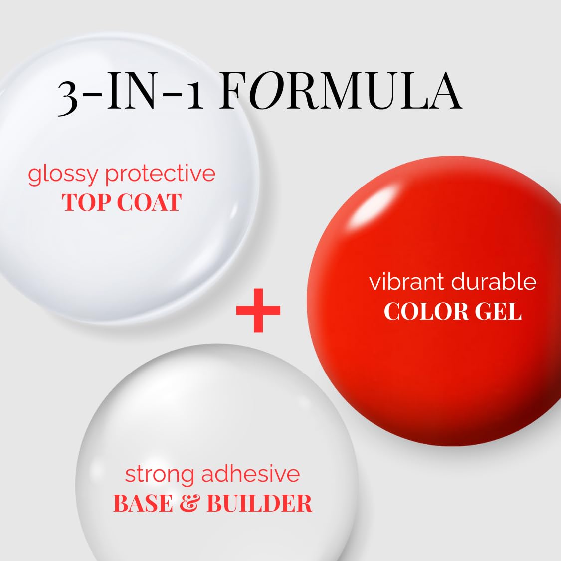 NAILOG One Step Red Gel Nail Polish 12ml Top Coat Color Gel Base 3-In-1 Formula Soak Off UV Gel Polish for Home DIY & Gifting | Crimson Red