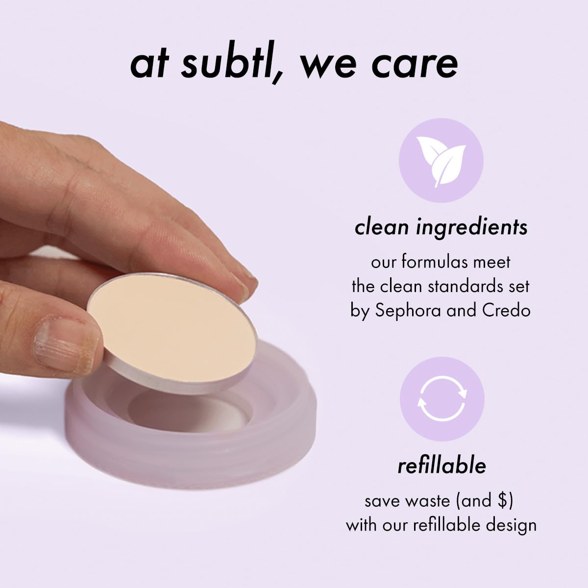 Subtl Beauty 4-in-1 travel makeup kit by subtl staks | eyeshadow duo, shine control powder, cream highlighter, lip and cheek | includes mirror lid and mini brush | stackable makeup designed for travel