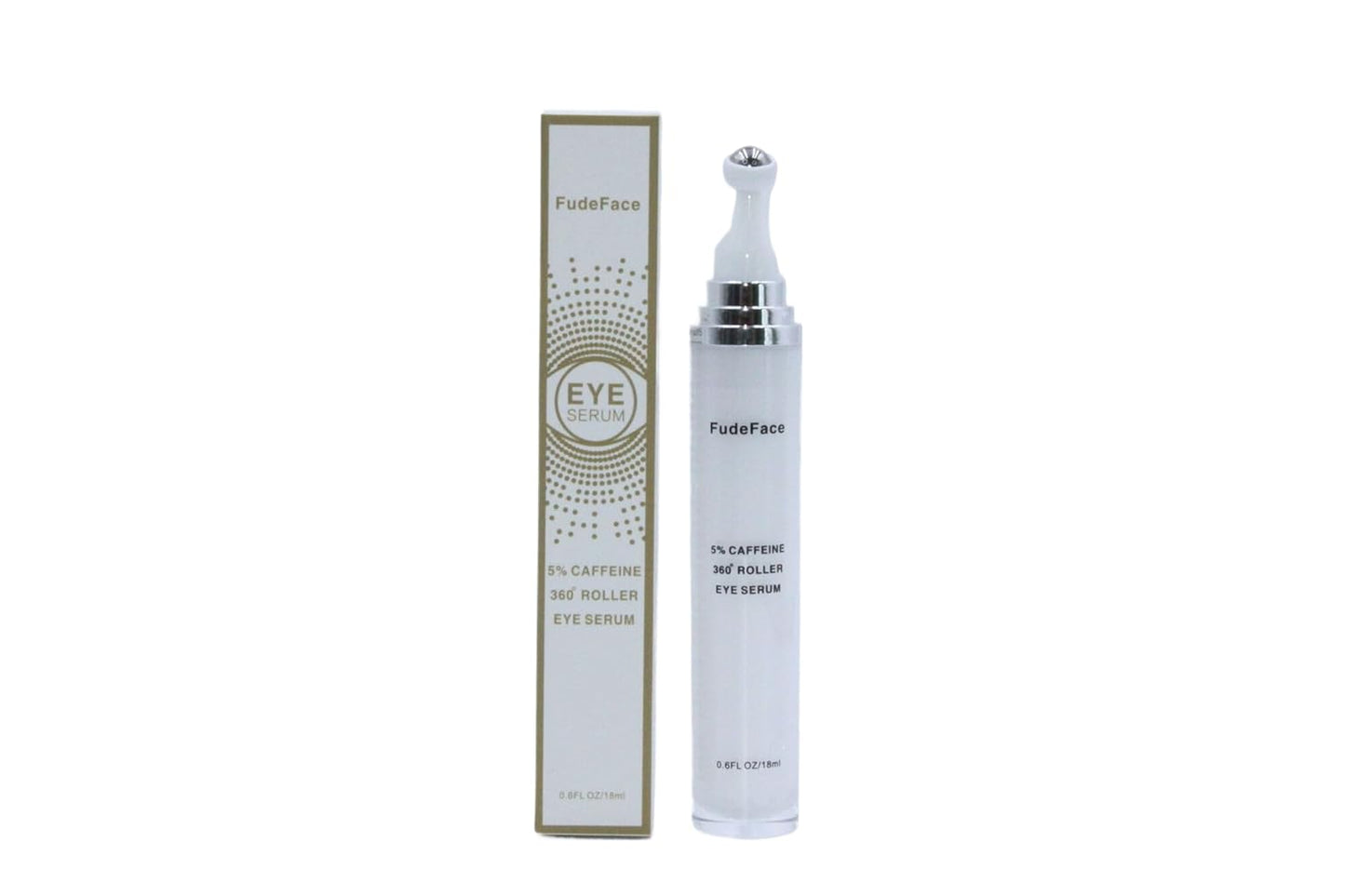 5% Caffeine Eye Serum and Under Eye Roller Cream for Dark Circles and Puffiness, Cafeine with 360° Massage Ball Reduce Wrinkles and Fine Lines,Bags under eyes