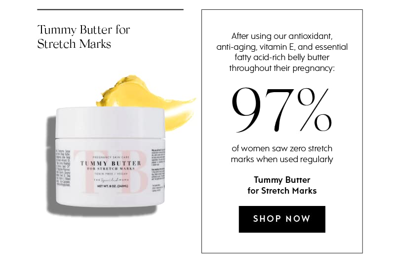 Tummy Butter Stretch Mark Prevention Cream - Safe for Pregnancy - Cocoa Butter & Shea Butter - Toxin Free - Vegan - C-Section Scar Lotion for Dry Pregnancy Skin