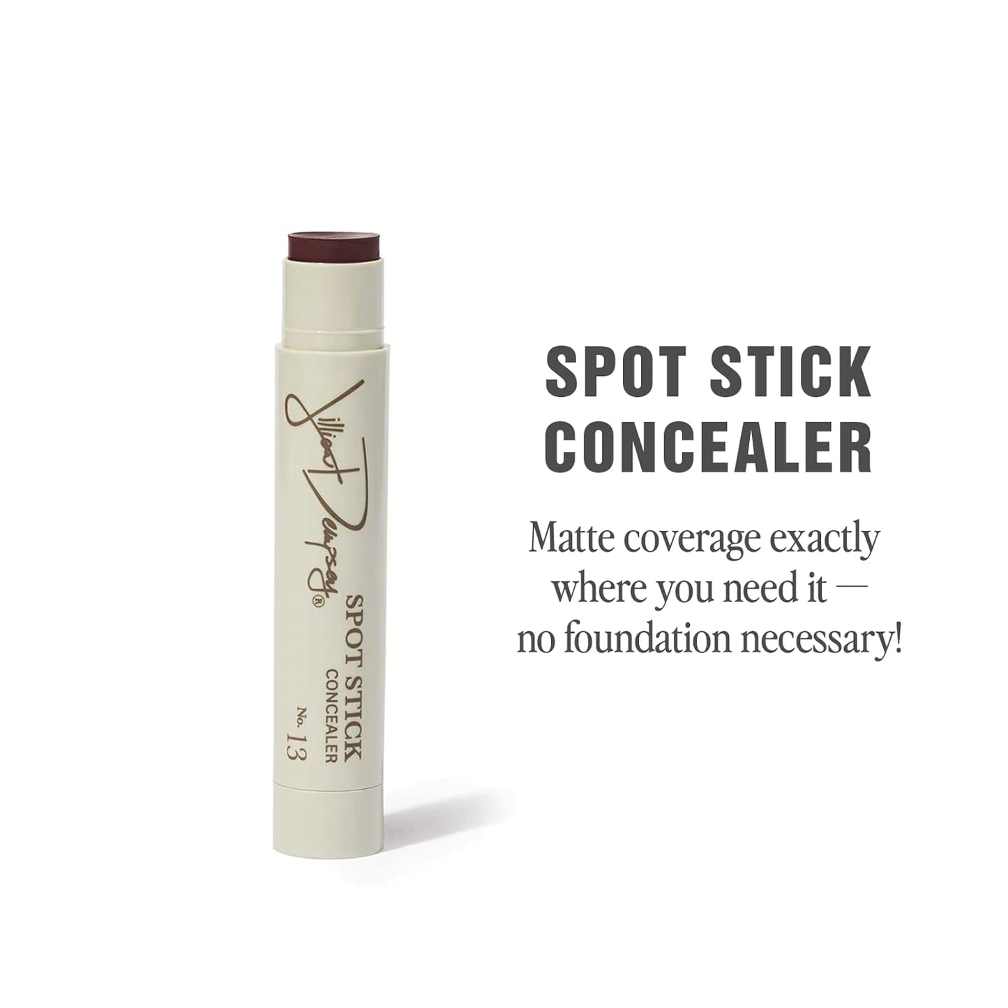 Jillian Dempsey Spot Stick Concealer | Easy Blending Matte Concealer for Blemishes & Uneven Skin Tones | Shade No. 13: Deep with Plum Undertones