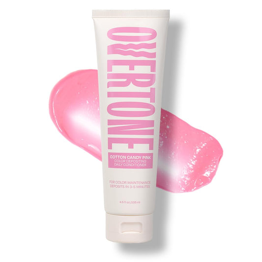 oVertone Daily Color Depositing Conditioner: 4.5oz Temporary Coloring Conditioner w/Shea Butter & Coconut Oil, Refresh Color & Prevent Fading, Vegan & Cruelty-Free, Pastel Pink is now Cotton Candy