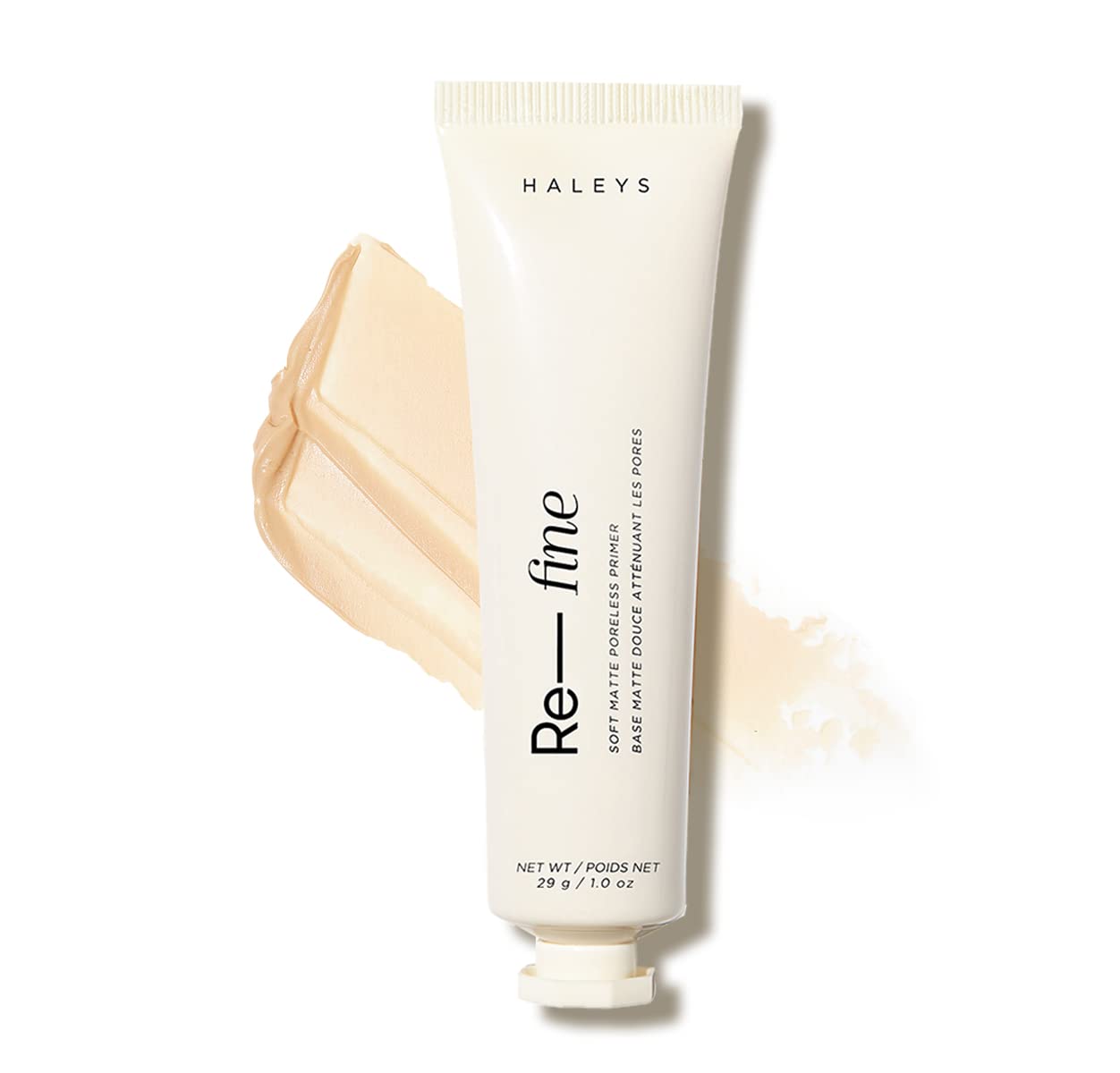HALEYS Re-fine Soft Matte Poreless Primer (1 oz), Lightweight, Extends Makeup Longwear, Grips, Smooths, Blurs, Fills in Pores and fine lines, for All Skin Types + Tones, Cruelty + Fragrance-Free