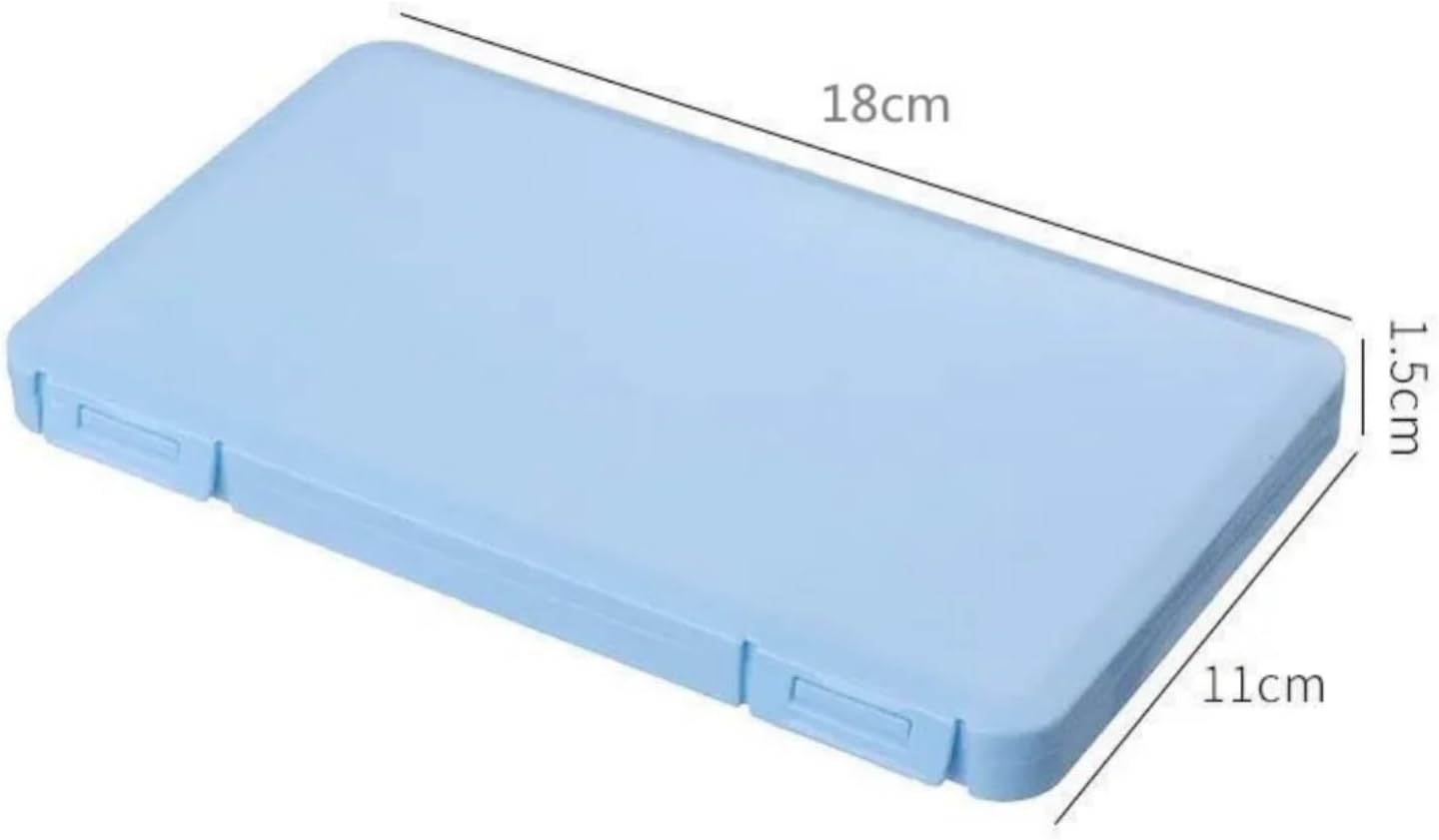 Masks Organizer, False Eyelashes Storage Box Portable,Face Masks Plastic Case Storage Box (Blue)