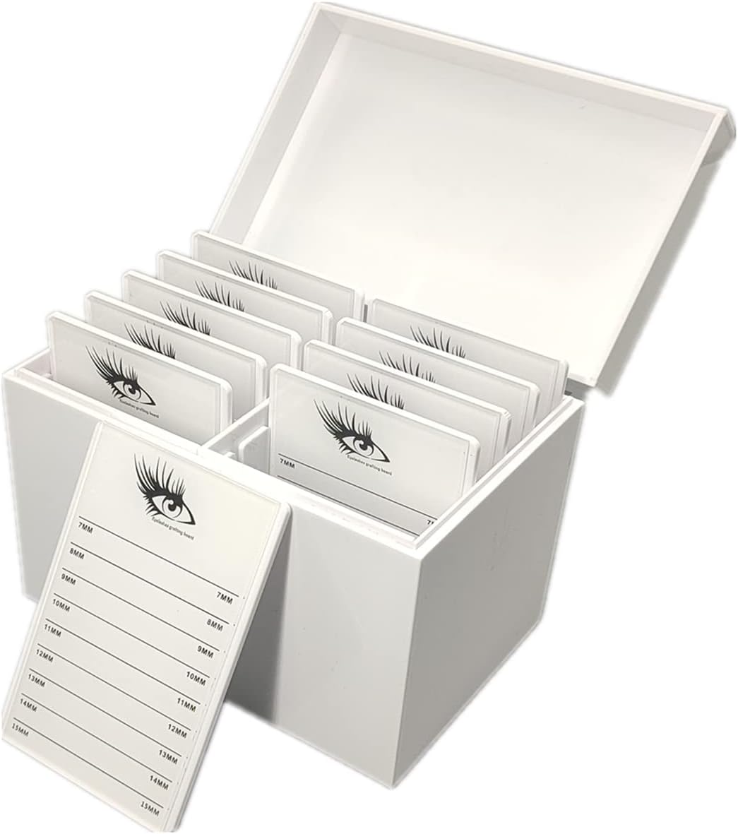 May healthbeauty 10 Layers Acrylic Eyelash Storage Box, Makeup Organizer False Eyelashes Glue Pallet Holder Grafting Extension Close-Packed Display
