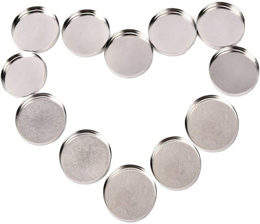 50 Pcs 26mm Empty Round Metal Tin Palette Pans Cosmetic Eyeshadow Blush Organizer for Magnets Cosmetic Palettes