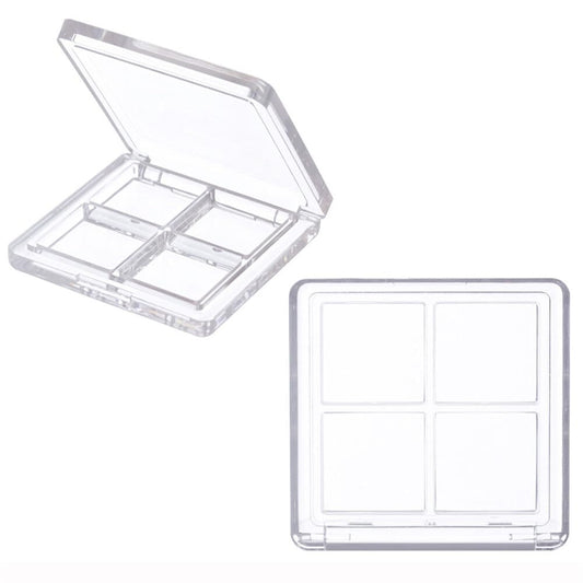 2PCS Empty Eyeshadow Palette 4 Grids Plastic Eye Make Up Container Palette Refillable Small Makeup Palette Lipstick Compact Containers Cosmetic Sample Storage Cases