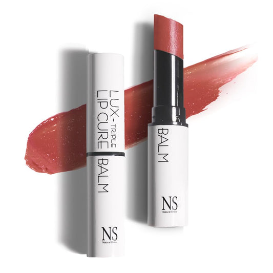 Lux Triple Lip CURE Glossy Balm (0.17oz) (HESTIA (peach milk tea)) 4 million units sold in Korea, Natural Tinted Korean Lip Balm, Petroleum/Paraben Free, Lip Butter,lip balm hydrating