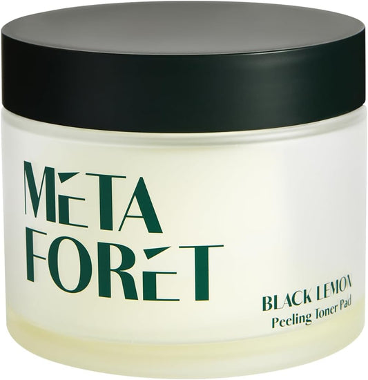 METAFORET Black Lemon Peeling Toner Pad 60 Sheets/Facial exfoliating Pads, Perfect Solution for Dead Skin Cells, Non-irritating Moisture Boost Toner