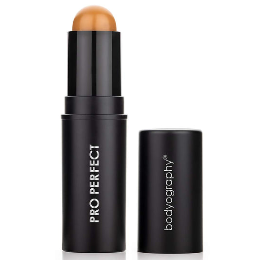 Bodyography Pro Perfect Foundation Stick - Demi-Matte Finish with A Natural Look - Enhancer for Concealing, Highlighting, and Contouring - Vitamin C & E (Latte)