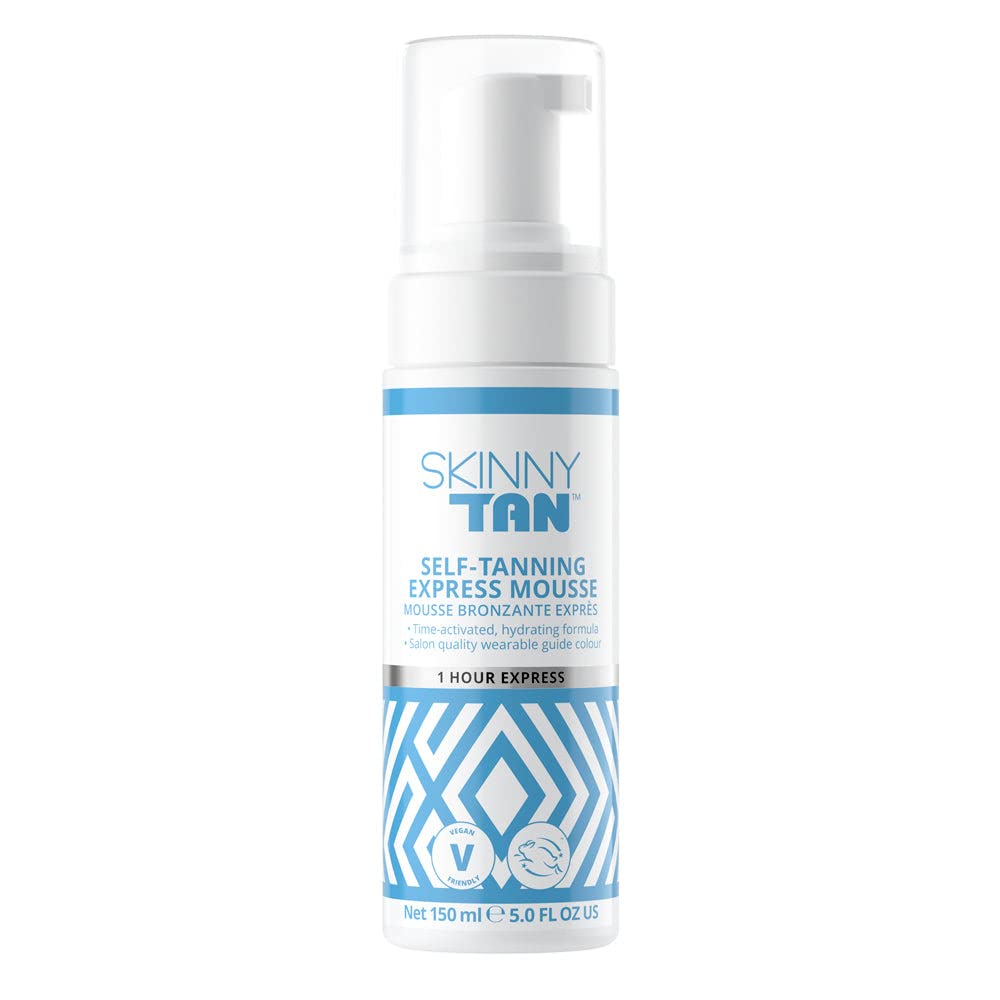 Skinny Tan Self-Tanning Express Mousse - Lightweight, Fast Drying and Long Lasting Formula - Achieve Your Desired Shade of Bronze - Delicious Coconut and Vanilla Scent - 1 Hour Express - 5 oz