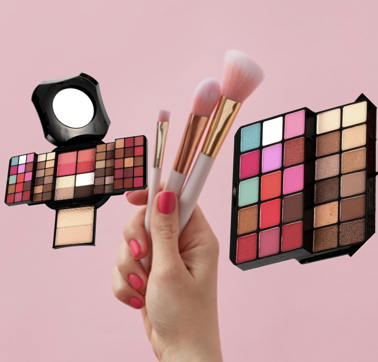 SAMIK Eye shadow blush concealer contour makeup kits full set all in one makeup set cosmetic girl makeup gift box blush set (Black)