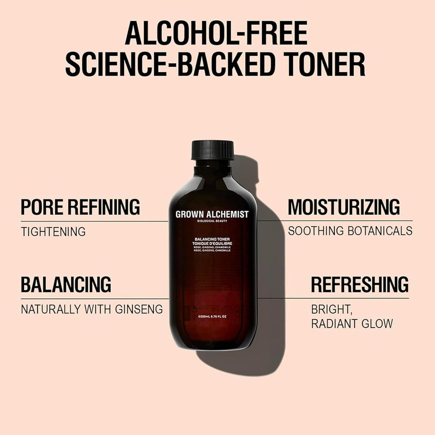 Grown Alchemist Balancing Toner- Rose, Ginseng, Chamomile, (200ml / 6.76oz)