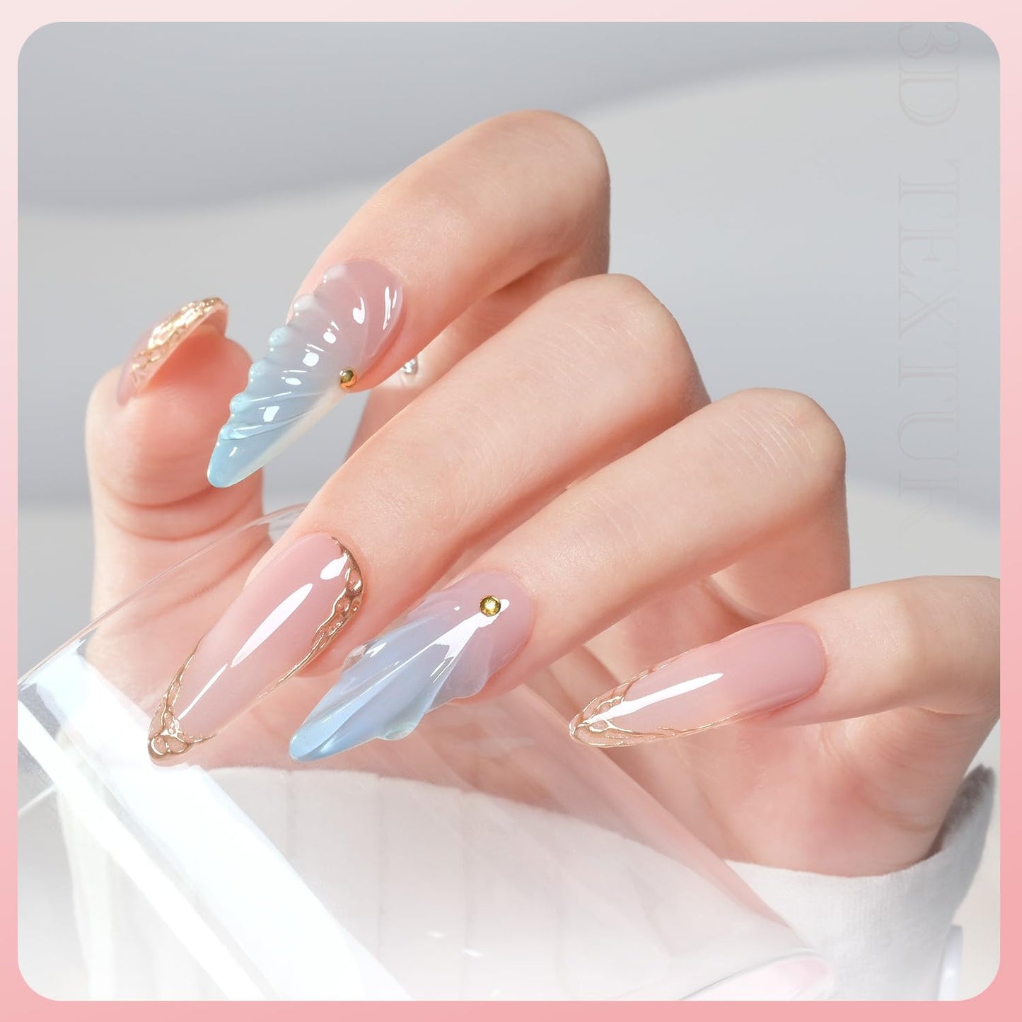 GAOY 2Pcs 3D Nail Gel, Clear Sculpting Gel for Carving, Molding & Painting Nail Art Designs, Glue for Rhinestone Gems Decoration