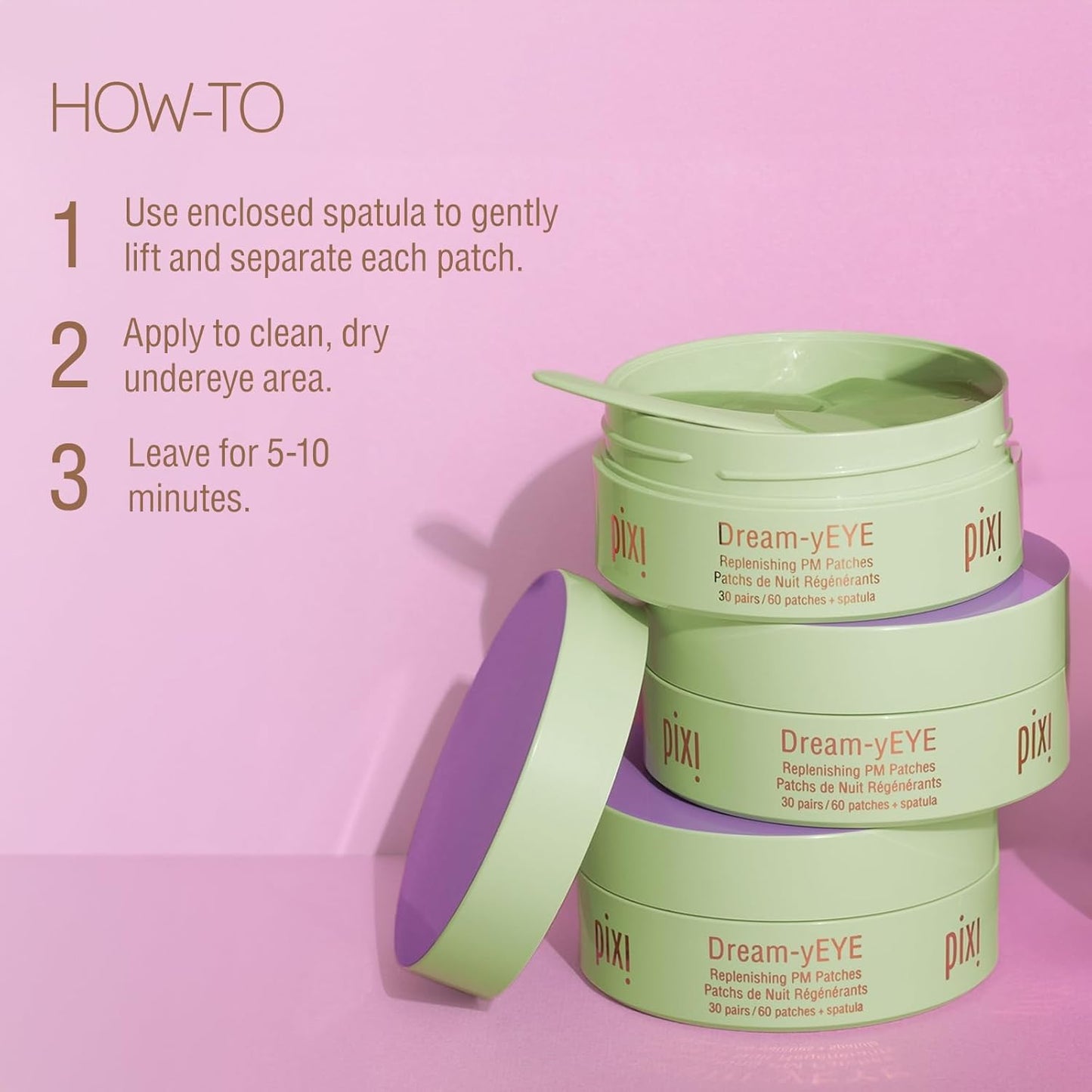 Pixi Beauty Dream-yEYE Calming Hydrogel Under Eye Patches | Vitamin A and Jasminie Help Hydrate and Smooth Under Eyes | 30 pairs / 60 Patches