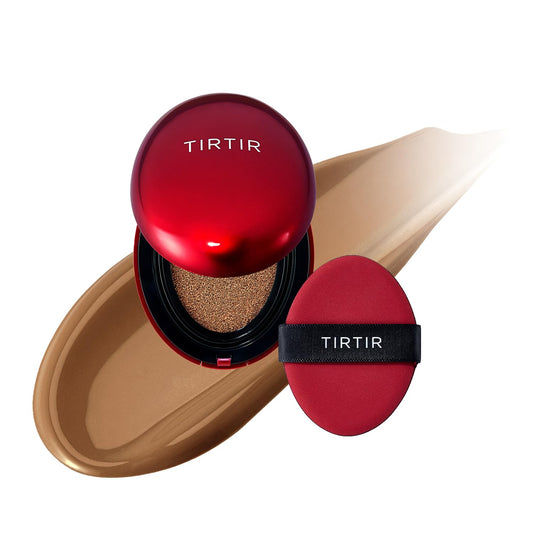 [*Mini Size*] TIRTIR Mask Fit Red Cushion Foundation | Full coverage, Weightless, Skin fit, Satin Glow Finish, Korean Makeup, beauty, Tattoo cover up, Buildable (#43N Deep Cocoa, 0.15 Fl Oz)