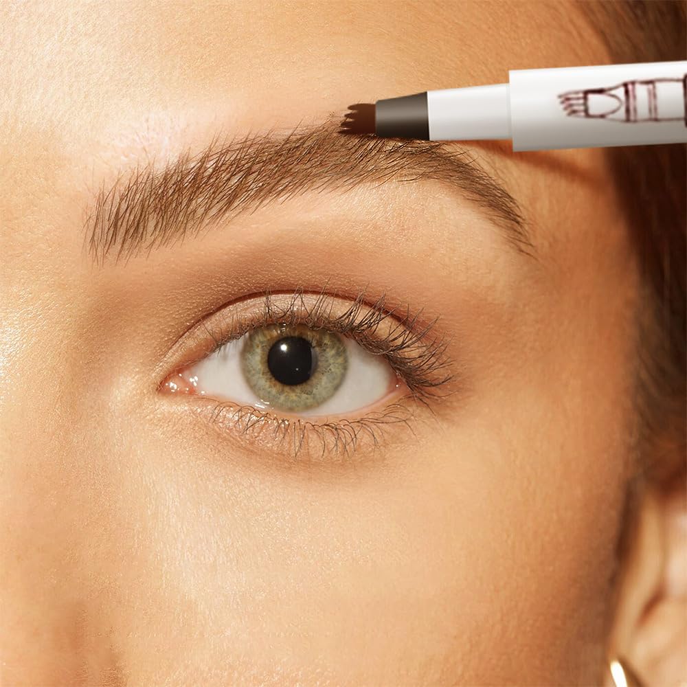2025 Upgrade Waterproof Brow Pencil with Micro-Fork Tip,3D Magic Eyebrow Pencil 4-Head Split Waterproof Long-lasting Eyebrow Pencil,Natural Makeup Fine Stroke Eyebrow Tattoo Pencils (Black)
