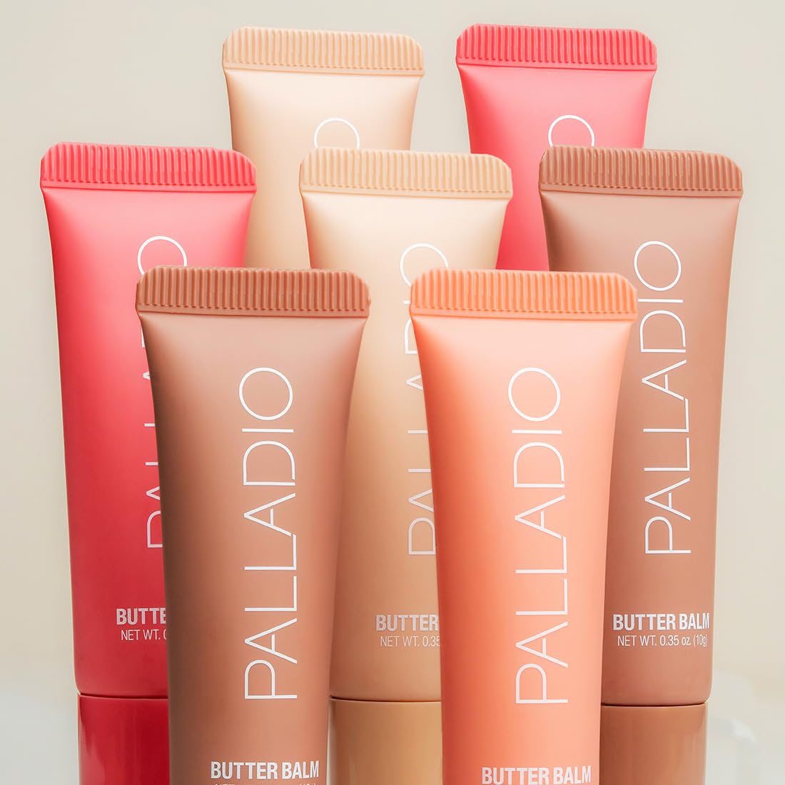 Palladio Butter Balm - Hydrating Lip Balm with Sheer Tint, Aloe, Peptides, Shea Butter, and Vegan Formulation for Instant Moisture, Shine, and Soothing Lip Care, Caramel Glazed