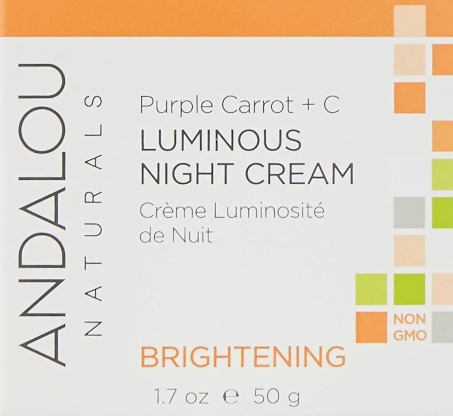 Andalou Naturals Purple Carrot + Vitamin C Luminous Skin Night Cream - Hydrating Face Moisturizer - With Fruit Stem Cell Complex for Radiant Skin - 1.7 fl oz